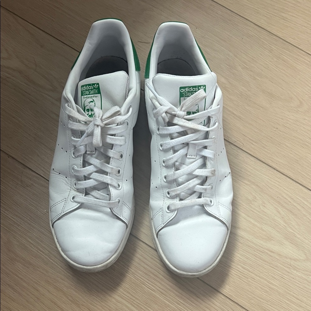 Adidas Stan Smith White and Green Sneakers